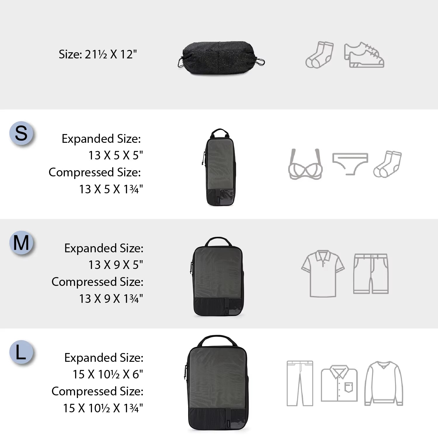 Compression Packing Cubes Men Travel Expandable Luggage Organizer Carry on Luggage Packing Organizers for Women