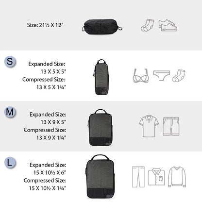 Compression Packing Cubes Men Travel Expandable Luggage Organizer Carry on Luggage Packing Organizers for Women