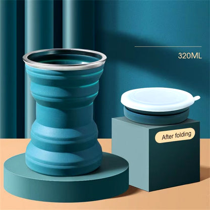 Food Grade Silicone Folding Cups Telescopic Water Bottle Heat Resistant for Travel Portable Mugs Camping Hikingcoffee Handcup
