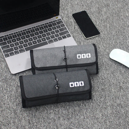 Electronic Organizer Cord Pouch, Travel Cable Charger Phone Accessories Bag Organizer Roll up Tech Carrying Case for USB Cables