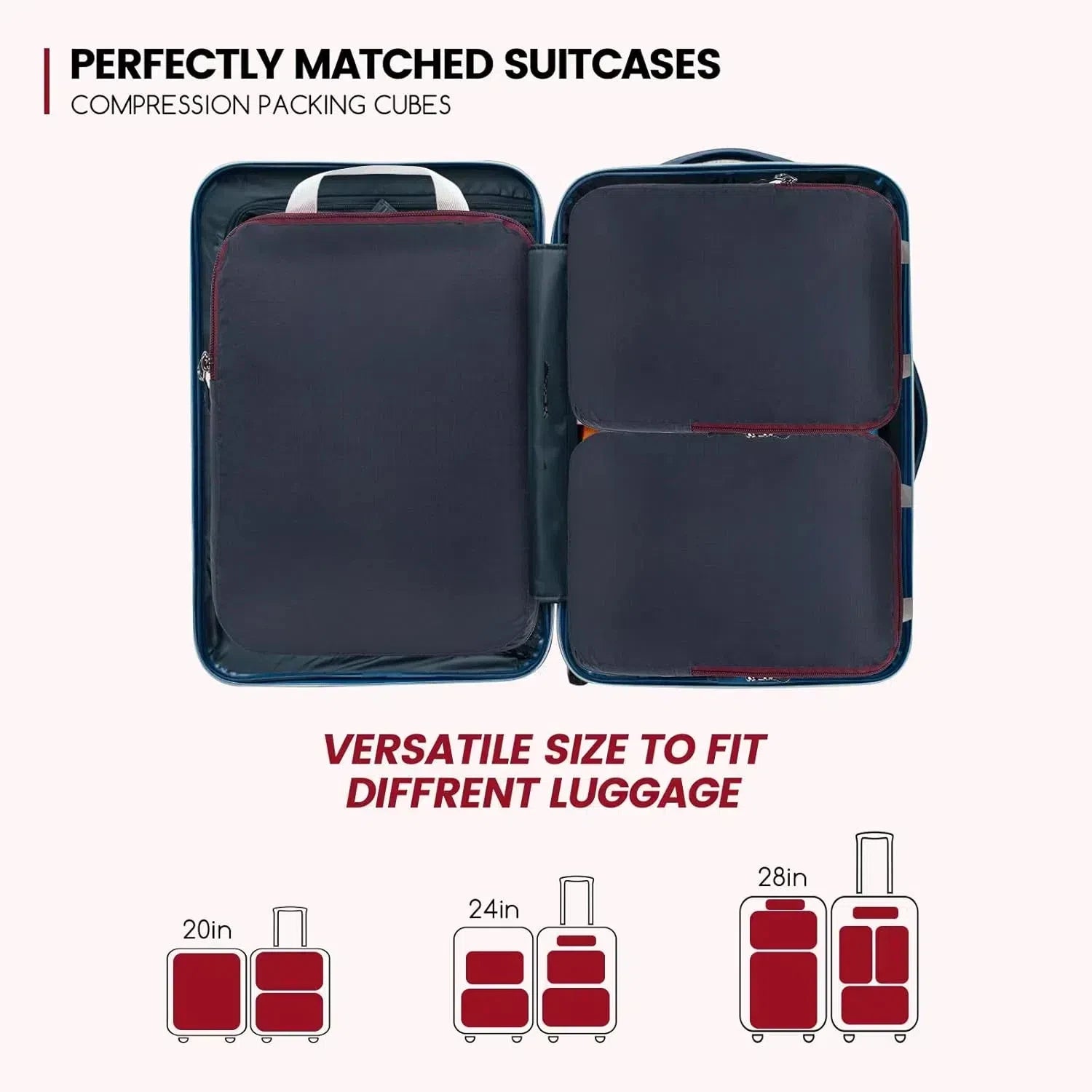 Waterproof Compression Packing Cube 2,6,9 Pcs