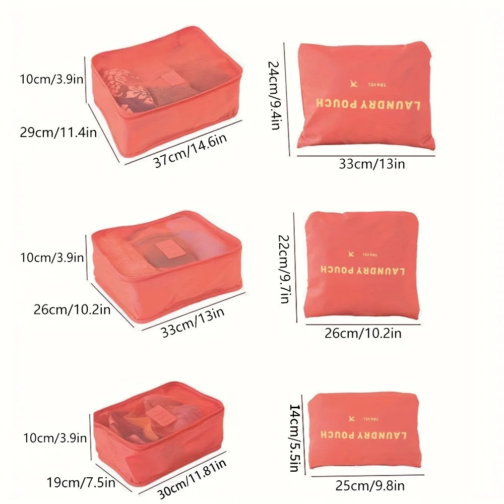 Luggage Packing Cubes with foldable organizers, 6pc