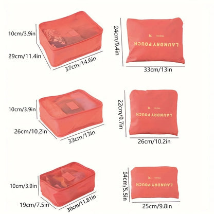 Luggage Packing Cubes with foldable organizers, 6pc