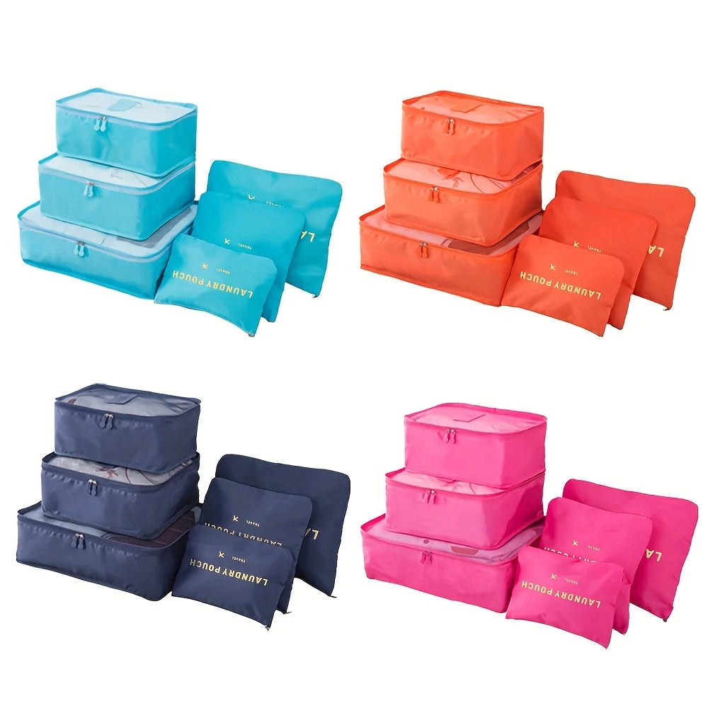 Luggage Packing Cubes with foldable organizers, 6pc