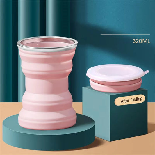 Food Grade Silicone Folding Cups Telescopic Water Bottle Heat Resistant for Travel Portable Mugs Camping Hikingcoffee Handcup