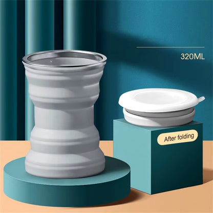 Food Grade Silicone Folding Cups Telescopic Water Bottle Heat Resistant for Travel Portable Mugs Camping Hikingcoffee Handcup
