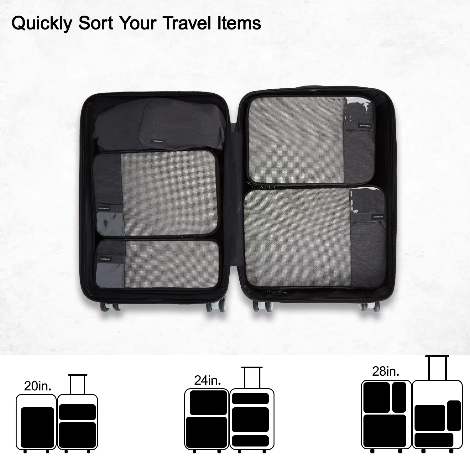 Compression Packing Cubes Men Travel Expandable Luggage Organizer Carry on Luggage Packing Organizers for Women
